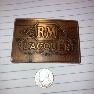 Rm Lacquer Brass Belt Buckle Vintage